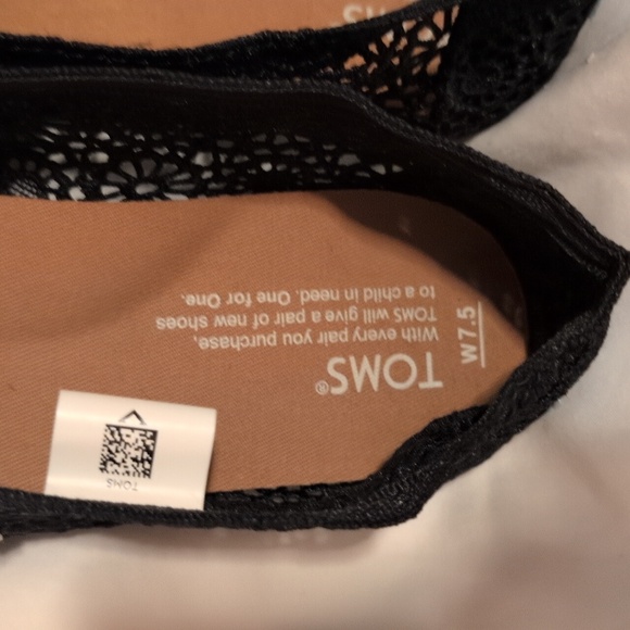 TOMS Black Crochet Slip-On Shoes - Picture 6 of 6